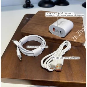 Cốc Sạc Nhanh 3 Cổng usb c 40w Cho samsung xiaomi iphone qc3.0