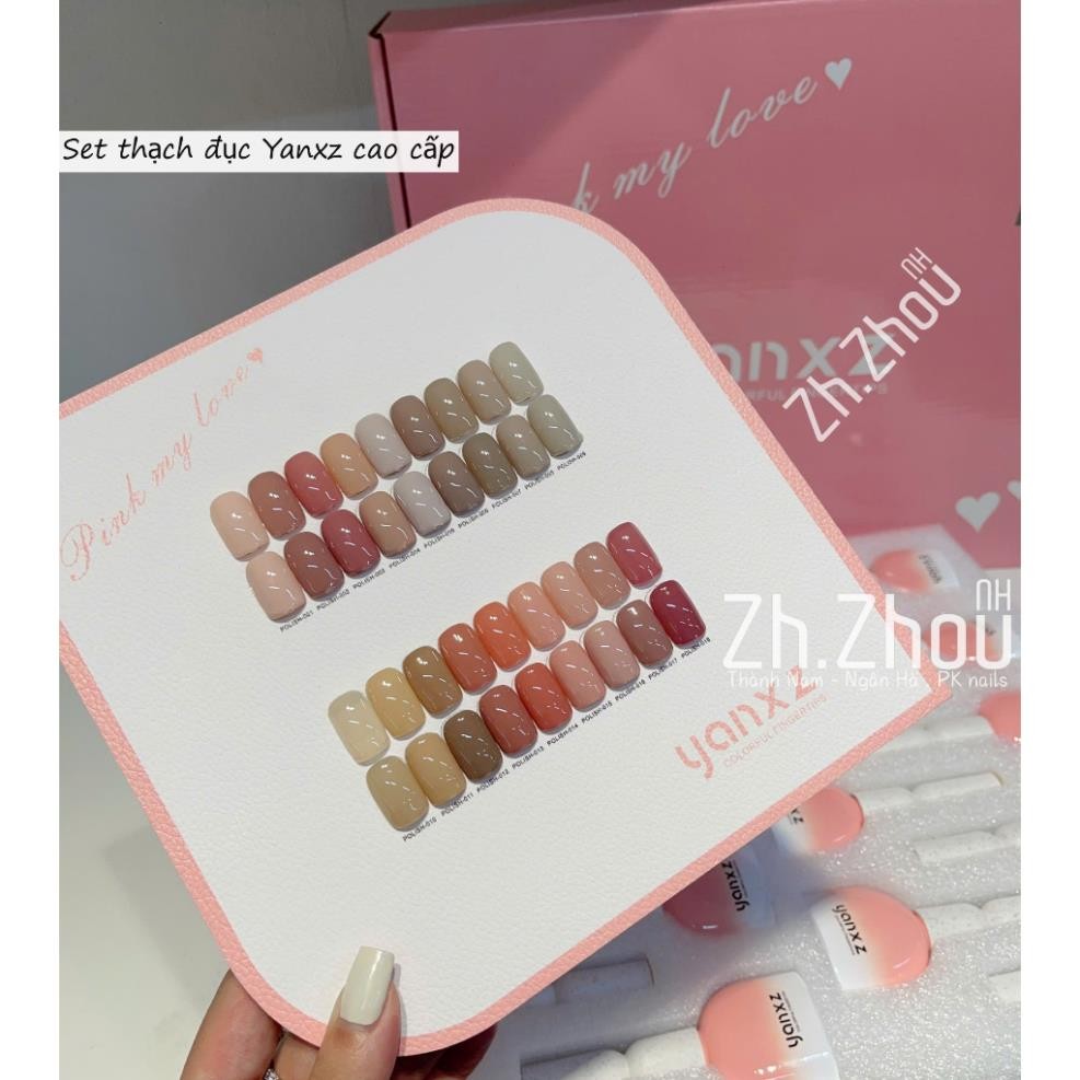 Sét sơn thạch đục yanxz 18 màu, thạch Yanxz 18 màu, sơn thạch đục cao cấp có bảng màu đi kèm