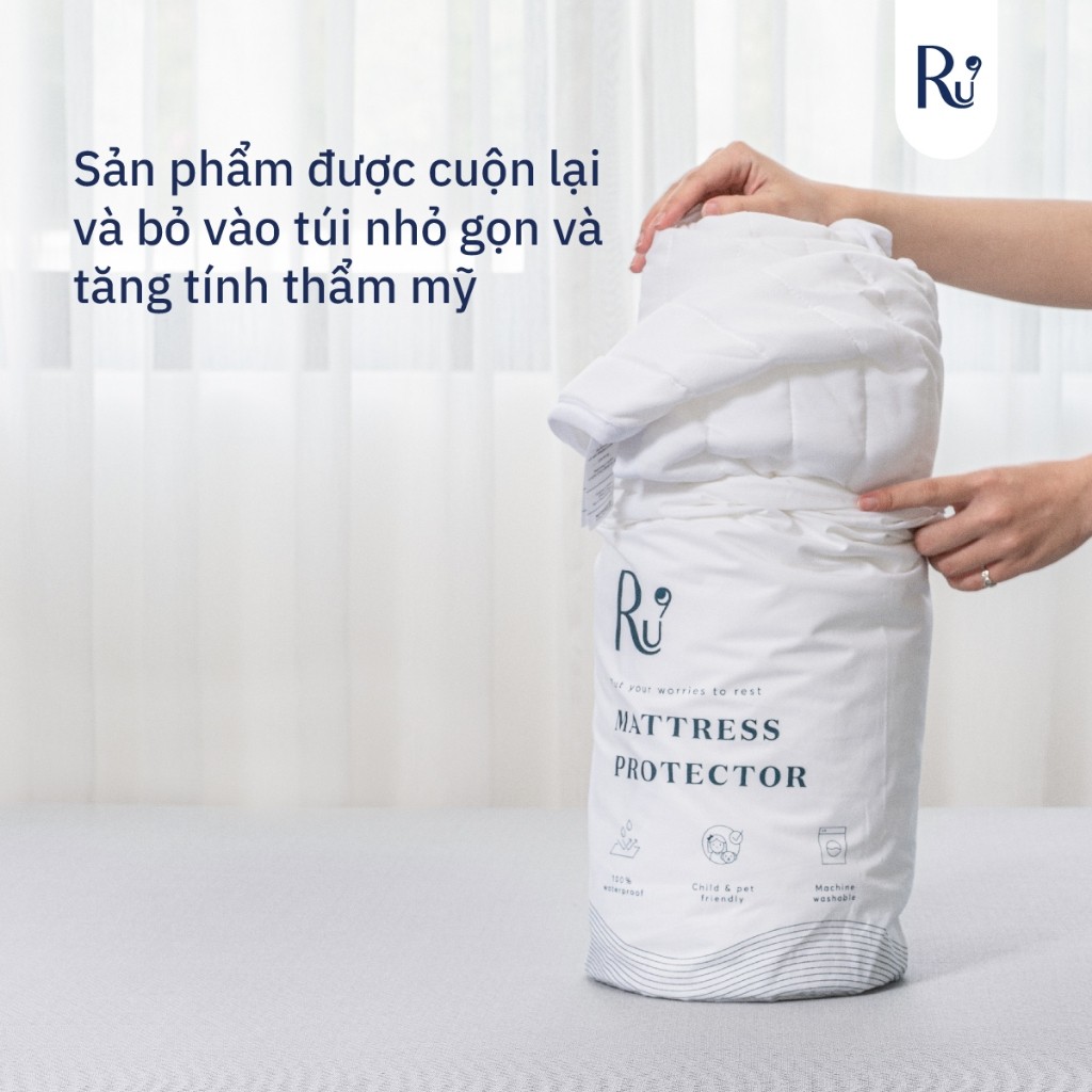 Ảnh Tấm Bảo Vệ Nệm (Mattress Protector) Ru9 Chống Thấm Tuyệt Đối, Thông Thoáng - Mềm Mại | 6 Kích Thước | Nhiều Màu Sắc 1