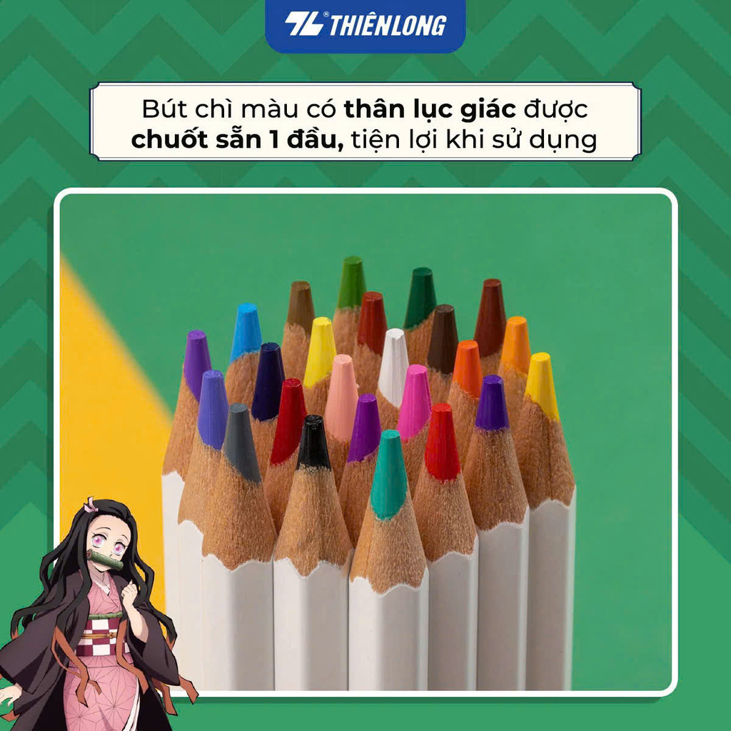 Product image Bút chì 12/24 màu Thanh Gươm Diệt Quỷ Colored Pencils - Thiên Long Colokit - Phiên bản Demon Slayer CPC-C042 8