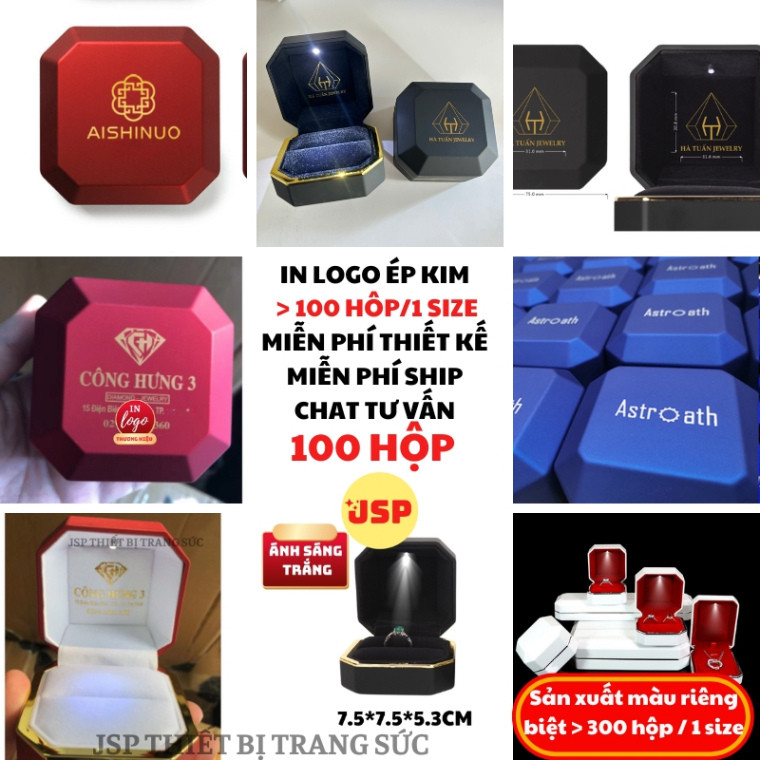 Hộp đựng nhẫn XAVIA LED JSP cao cấp nhận in Logo hộp đựng trang sức dây chuyên lăc tay hộp đưng nhẫn