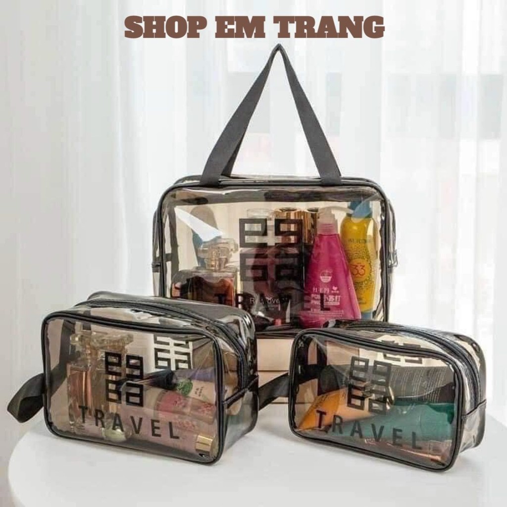 Set 3 Túi Đựng Mỹ Phẩm Trong Suốt, Túi Du Lịch Trong Suốt Chống Thấm 3783