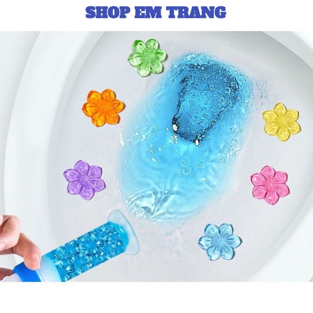 (COMBO 5) Gel thơm toilet KHỬ TRÙNG, KHỬ MÙI bồn cầu, bắn ra hình bông hoa với 6 loại hương thơm dễ chịu