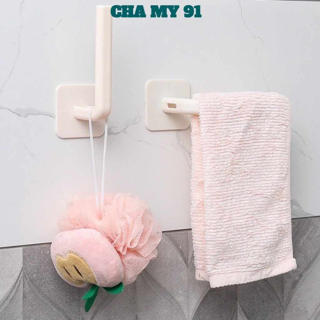 [COMBO 10] Giá Dán Tường Treo Cuộn Giấy, Móc Treo Đồ Chữ L Dính Tường Đa Năng