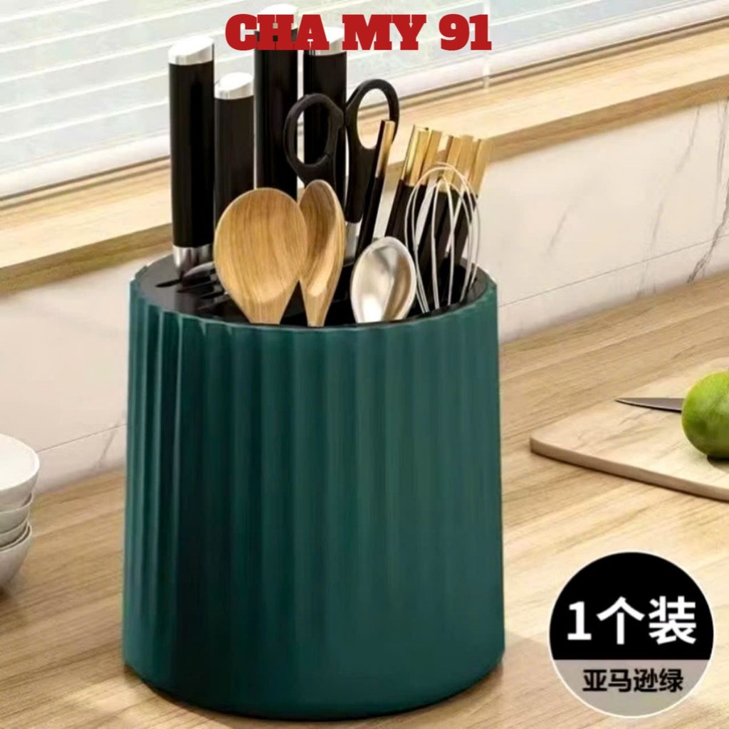 ỐNG ĐỰNG ĐŨA XOAY 360 , Hộp đựng đũa HIÌNH TRÒN XOAY thông minh chia ngăn có khay hứng nước: HOPDUNGDUA56
