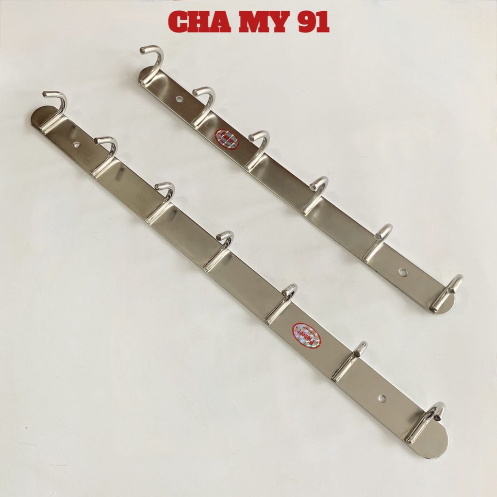 Móc Treo Tường, Móc Treo Quần Áo Inox Gắn Tường Treo Quần Áo 6 Đến 10 Mấu ( Không Gỉ Sét )