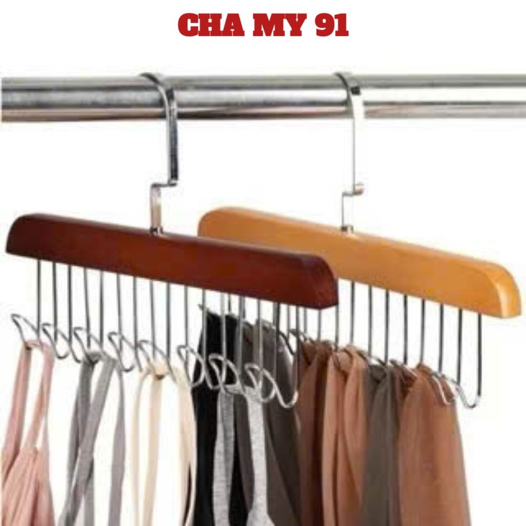 (COMBO 5) Móc Gỗ Đa Năng Có Thể Xoay 360 Độ, MÓC TREO ĐỒ LÓT - MÃ: MOCDANANG4968