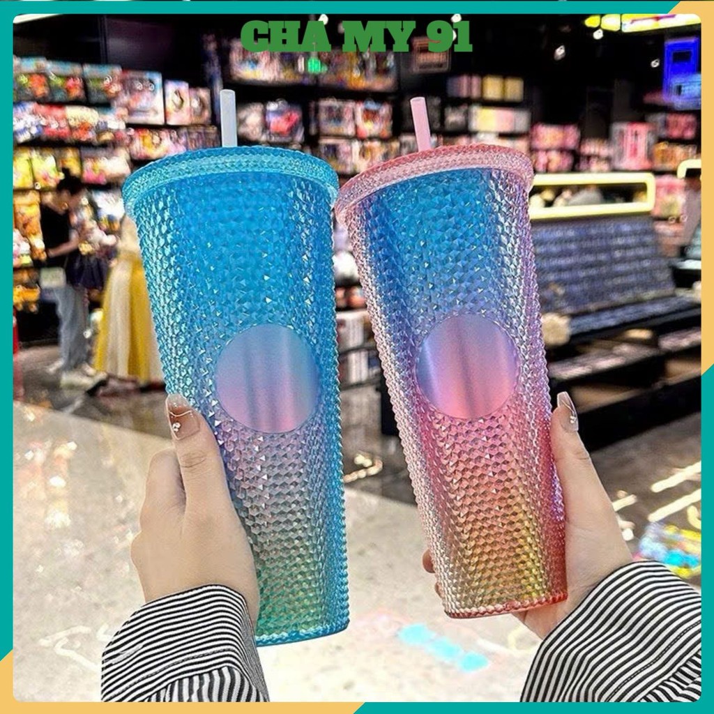 Ly 2 Lớp Chất Liệu PP Cách Nhiệt 1-3 Tiếng Chất Liệu BPA FREE, LY KIM CƯƠNG - MÃ: LY3569