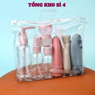 BỘ 11 CHAI CHIẾT - Lọ Chiết Mỹ Phẩm Travel Kit Đi Du Lịch Tiện Dụng Kèm Túi Đựng - Tuýp 11 Món