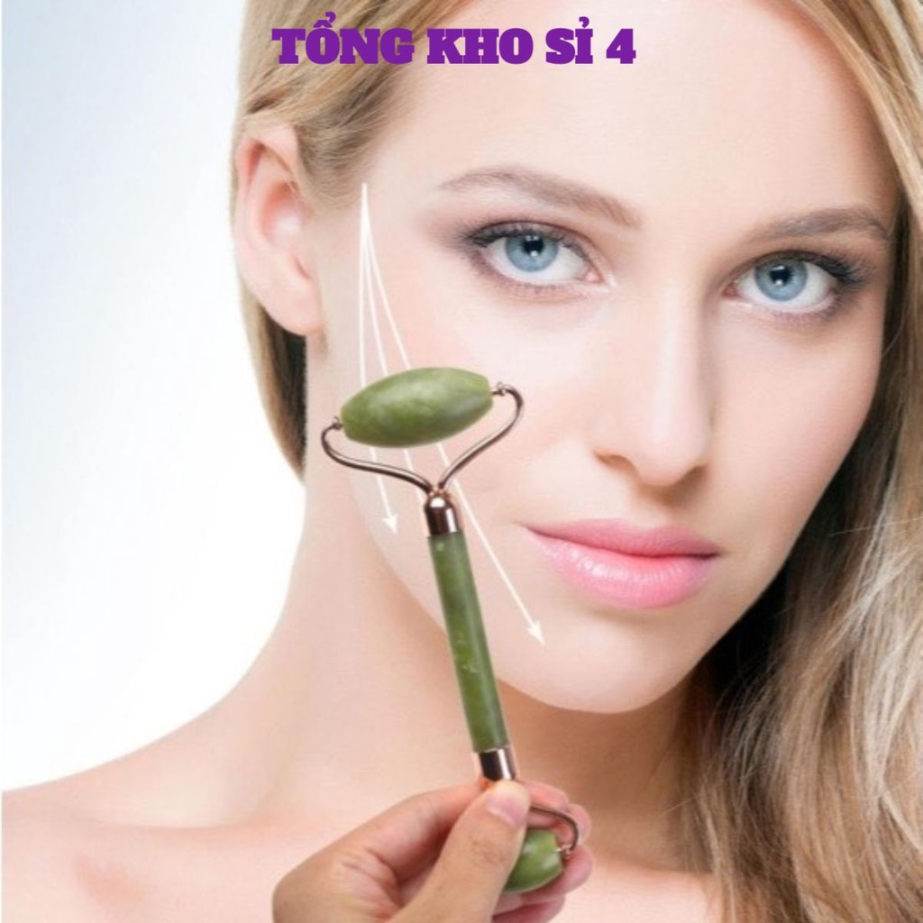 Thanh Đá Lăn Massage Mặt, Mắt, Cổ 2 Đầu Mặt Đá Tự Nhiên