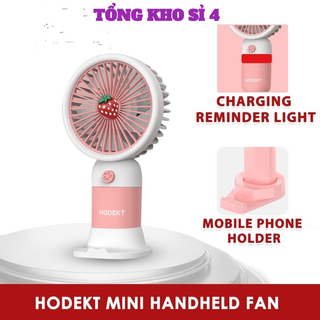 Quạt tích điện cầm tay, quạt mini cute dễ thương quạt sạc điện, Quạt để bàn có Đế đứng (không dây)