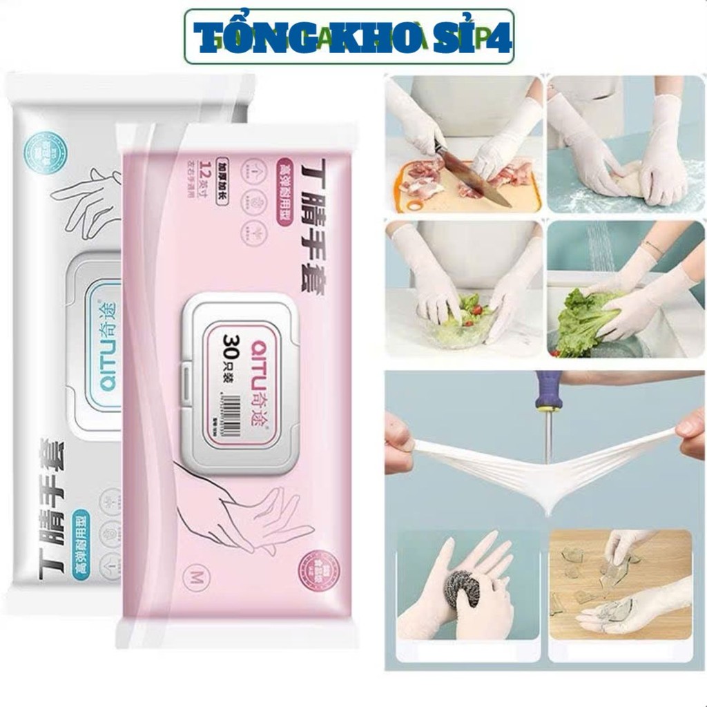 Găng tay cao su, Hộp 30 găng tay làm bếp nấu ăn siêu dai không mùi , TÚI GĂNG TAY NẤU NƯỚNG SIÊU DAI : GANGTAYNAUNUONG78