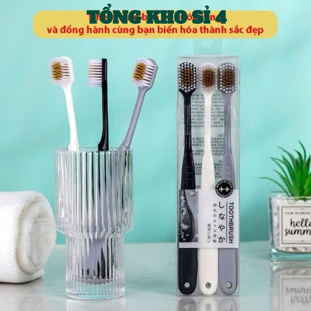 Set 3 Bàn Chải Siêu Mềm TOOTHBRUSH Nhật, BÀN CHẢI ĐÁNH RĂNG - MÃ: BANCHAI17