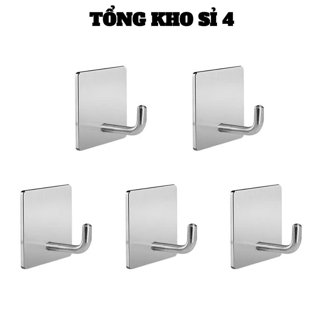 [COMBO 10]Móc số 7 dán tường chịu lực inox 304, móc treo tường siêu dính trong suốt treo đồ đa năng,  MÓC INOX: MOCINOXD
