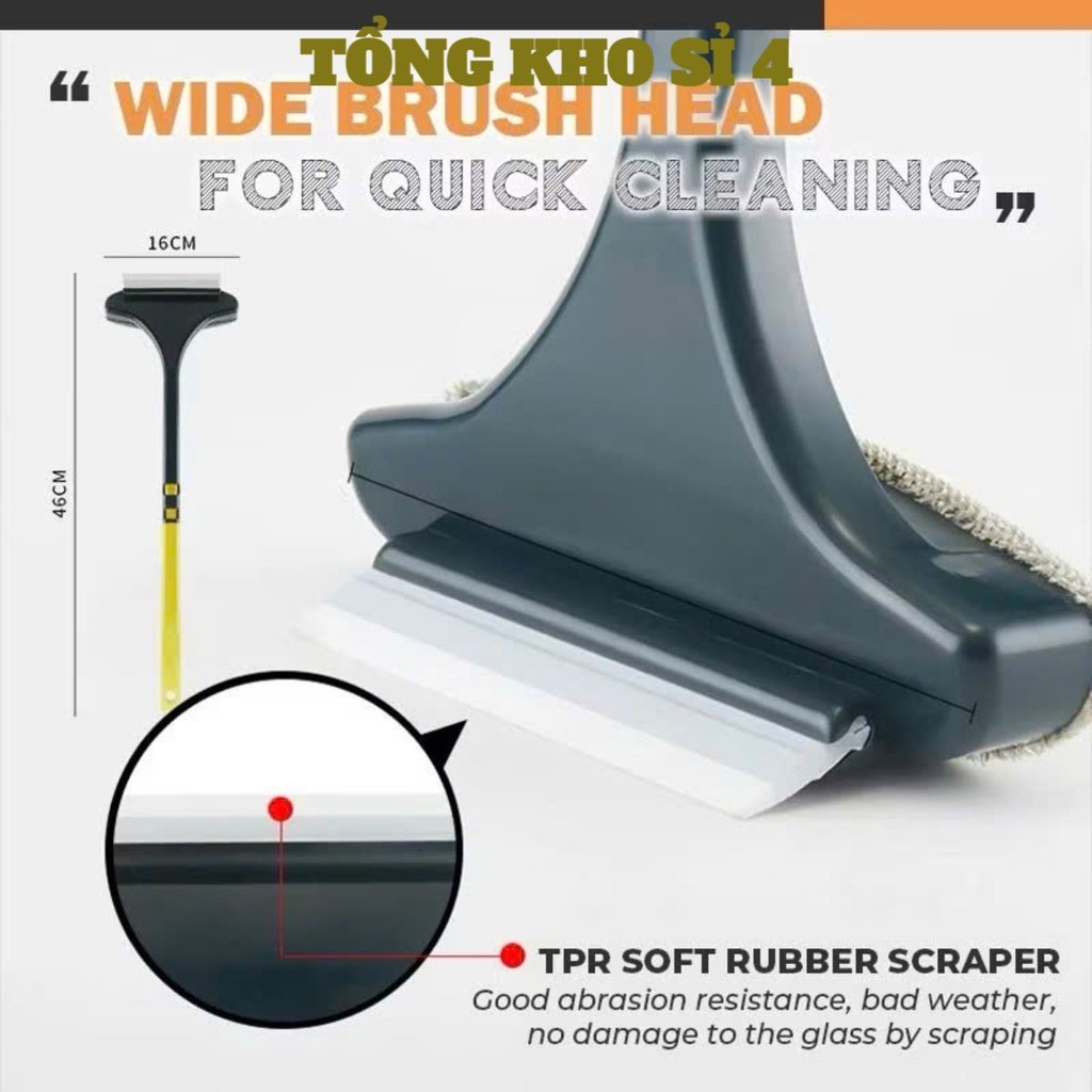Cây Lau Kính 2 Mặt Chổi Lau Đa Năng Tiện Lợi Có Tay Cầm,  CÂY GẠT KÍNH MINI - MÃ: CAYLAUKINH6