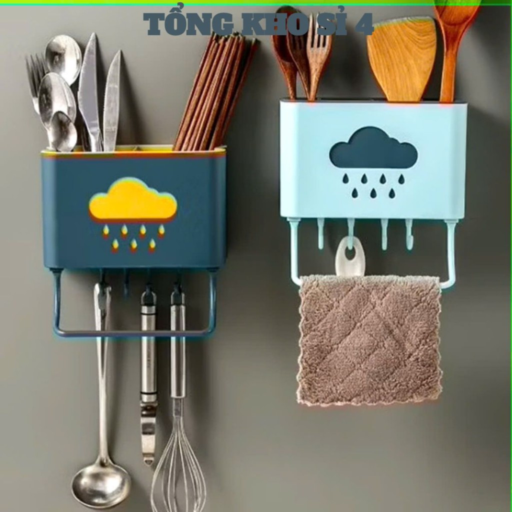 GIỎ , HỘP ĐỰNG ĐŨA CÓ MÓC TREO, Giỏ Đựng ĐỒ Có Móc Treo Dán Tường (Màu Ngẫu Nhiên) - MA: GIOTREOTUONG3