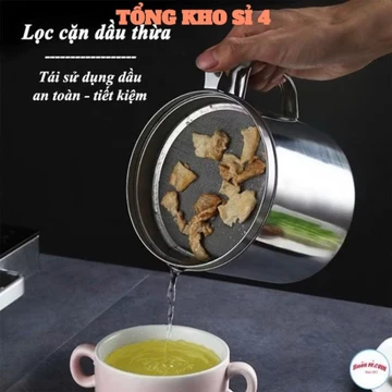 Ca lọc dầu inox 304 lọc cặn dầu mỡ dụng cụ lọc nhà bếp, DỤNG CỤ CA LỌC DẦU ĂN - MÃ: CALOCCAN