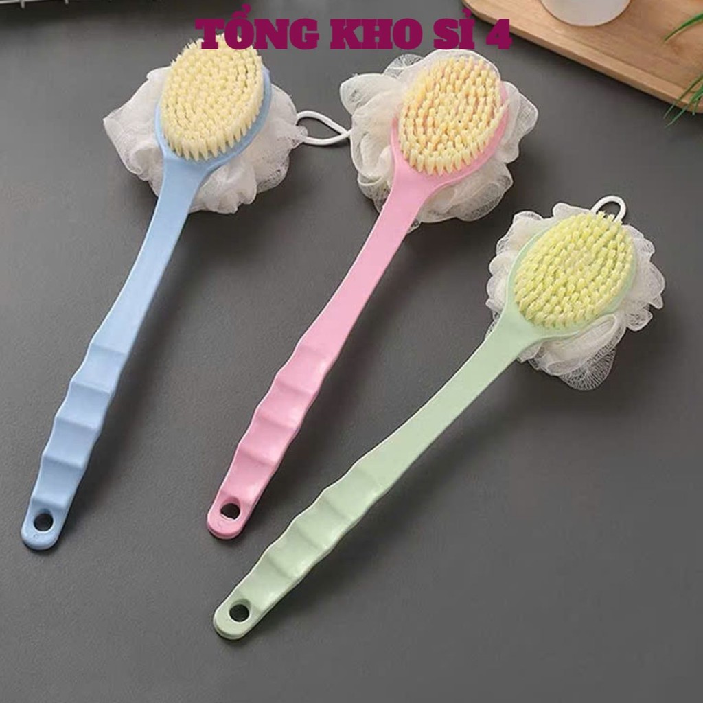 BÀN CHẢI KÌ LƯNG, Bàn Chải Cọ Lưng Nhật Bản Cán Dài, Cây Cọ Lưng Bông Mài Mại Tẩy Da Chết Không Tổn Thương Da - BANCHAI3
