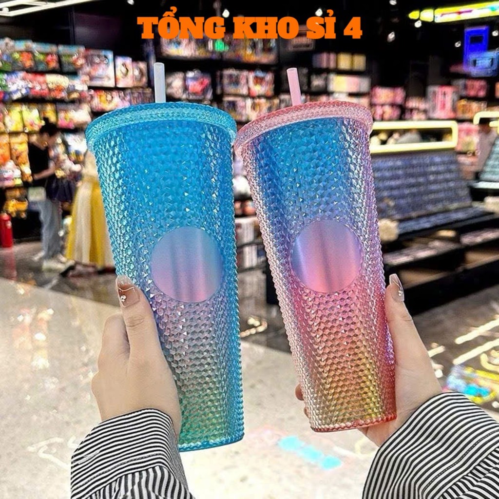 Ly 2 Lớp Chất Liệu PP Cách Nhiệt 1-3 Tiếng Chất Liệu BPA FREE,  LY KIM CƯƠNG - MÃ: LY3569