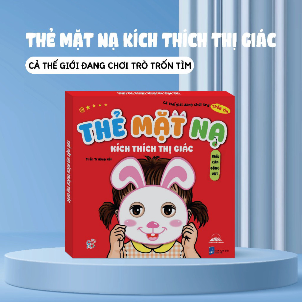 Combo 2 Bộ Thẻ Mặt Nạ Kích Thích Thị Giác - Cùng Con Chơi Trò Trốn Tìm Với 80 Thẻ Mặt Nạ Biểu Cảm Nhân Vật & Động Vật