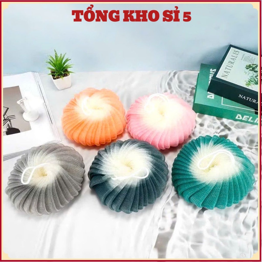BÔNG TẮM XOẮN ỐC, Combo 1 Bông Tắm Tạo Bọt Bath Flower (Mix Màu Ngẫu Nhiên) - MA: 8409BONGTAM