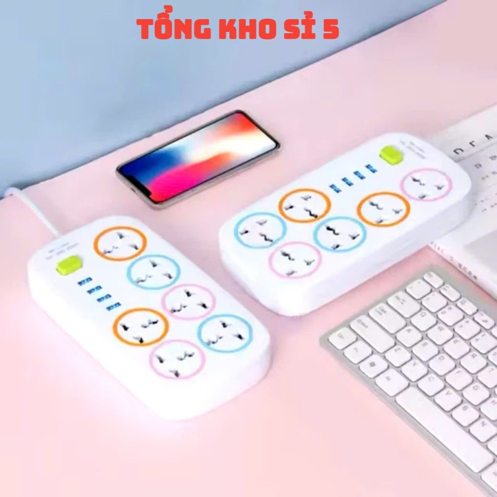 Ổ ĐIỆN ĐA NĂNG, Ổ Cắm Điện Đa Năng (D67) Có Cổng Sạc USB 6 Lỗ Có Công Tắc An Toàn Chịu Tải 2200W - MA:ODIEN8653