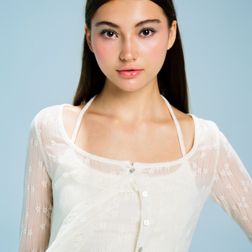 Ảnh DOTTIE - Set áo hoa li ti - Trắng kem - T0980 3