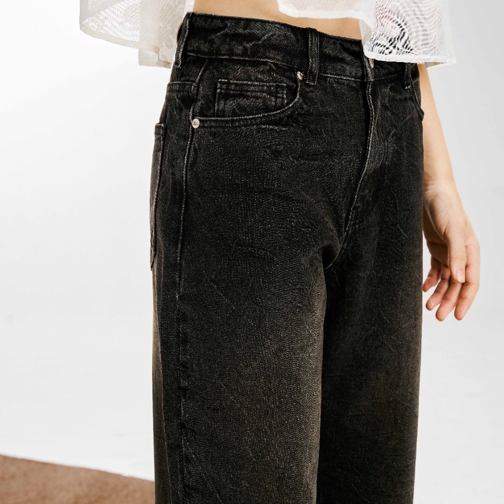 Ảnh DOTTIE - Quần Jean wash kiểu - Đen wash vàng - Q0370 2