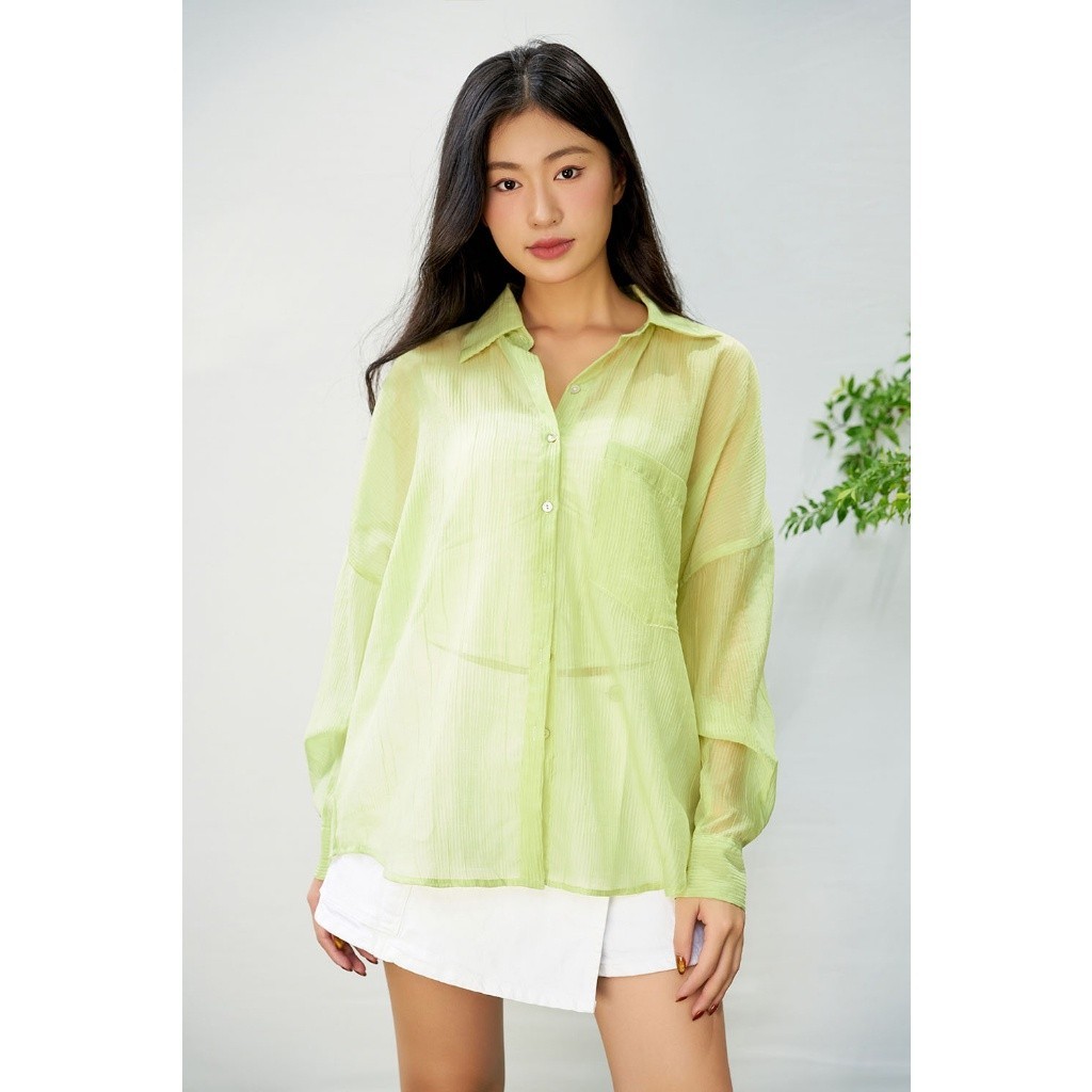 Ảnh DOTTIE - Áo sơmi dáng rộng vải mềm - T0718 3