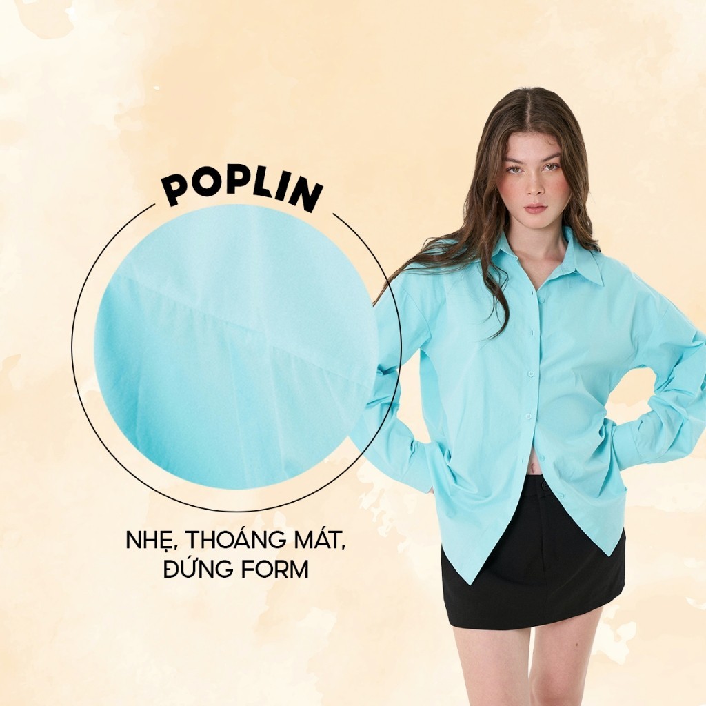 Ảnh DOTTIE - Áo sơmi căn bản form rộng nữ T0598 1