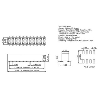 [Giá combo] (5 cái) Hàng rào cái đôi 2.0mm chân dán cao 4.3mm