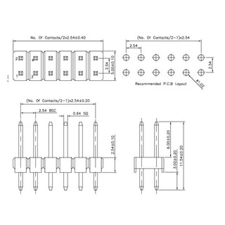 [Giá combo] (5 cái) Hàng rào đực 2.54mm chân cắm / chân dán
