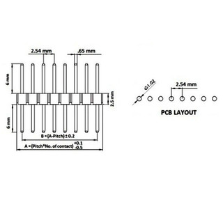 [Giá combo] (5 cái) Hàng rào đực 2.54mm chân cắm / chân dán