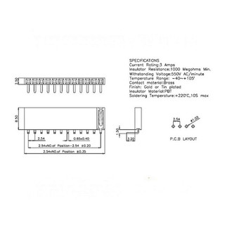 [Giá combo] (5 cái) Hàng rào cái đơn 2.54mm cắm chân cong cao 8.5mm