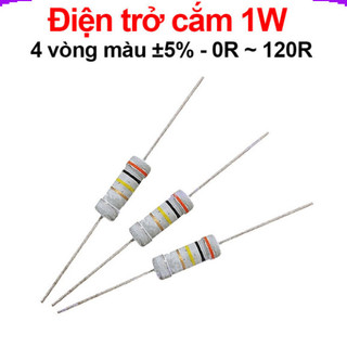 [Giá combo] (50 cái) Điện trở cắm 1W 4 vòng màu ±5% - giá trị 0R đến 120R