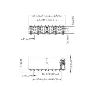[Ưu đãi] (5 cái) Hàng rào cái đôi 2.54mm chân dán cao 8.5mm