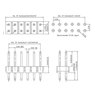 [Ưu đãi] (5 cái) Hàng rào đực 2.54mm chân cắm / chân dán