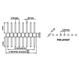 [Ưu đãi] (5 cái) Hàng rào đực 2.54mm chân cắm / chân dán