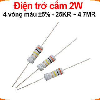 [Ưu đãi] (50 cái) Điện trở cắm 2W 4 vòng màu ±5% - giá trị 25KR đến 4.7MR