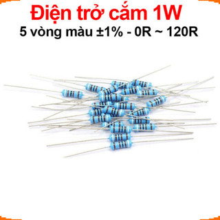 [Ưu đãi] (100 cái) Điện trở cắm 1W 5 vòng màu ±1% - giá trị 0R đến 120R