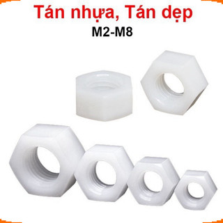 [Ưu đãi] (20 cái) đai ốc, tán dẹp, tán Ecu nhựa trắng M2-M8