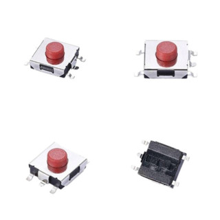 [Ưu đãi] (50 cái) Nút nhấn 6x6mm 4 chân dán đầu đỏ cao 2.5 - 3.7mm