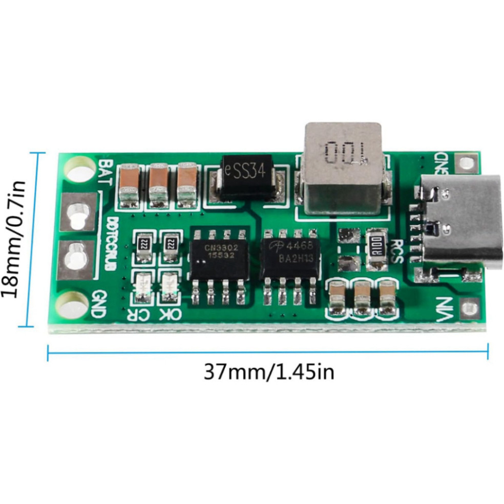 Mạch sạc cổng type C tăng áp dùng cho pin Lithium 3.7V 2S/3S/4S dòng sạc 1 - 4A