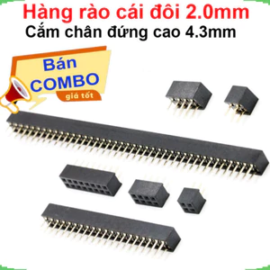 Hàng rào cái đôi 2.0mm cắm chân đứng cao 4.3mm