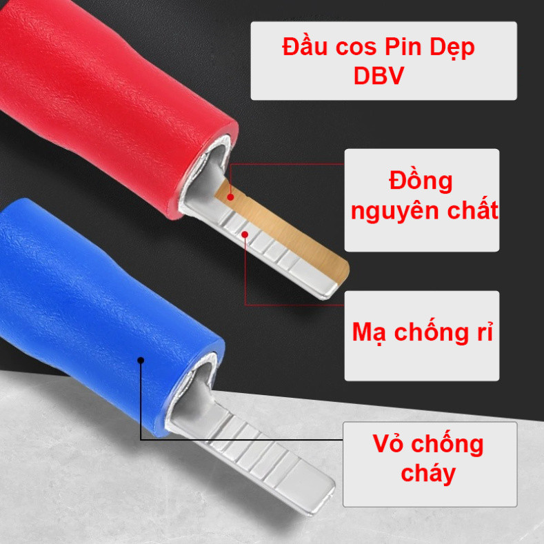 [Giá bán sỉ] Đầu Cos pin dẹp, đầu kim dẹp DBV