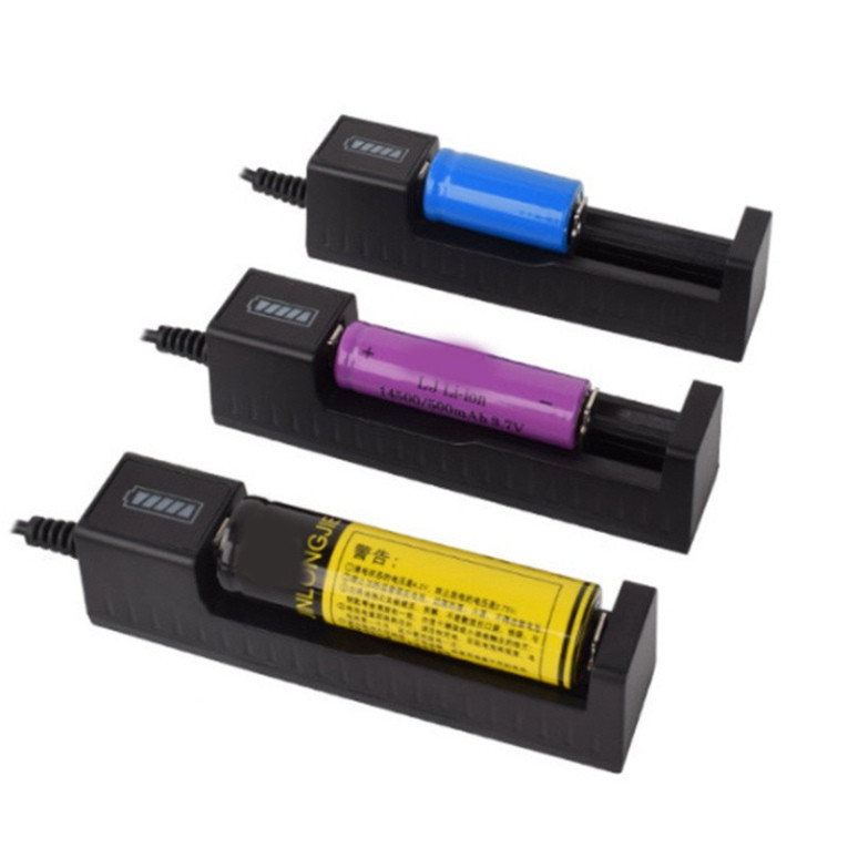 Dock sạc, bộ sạc pin 3.7V 18650, 14500, 16340 dùng cổng USB hoặc nguồn 220V