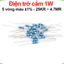 Điện trở cắm 1W 5 vòng màu ±1% - giá trị 25KR đến 4.7MR
