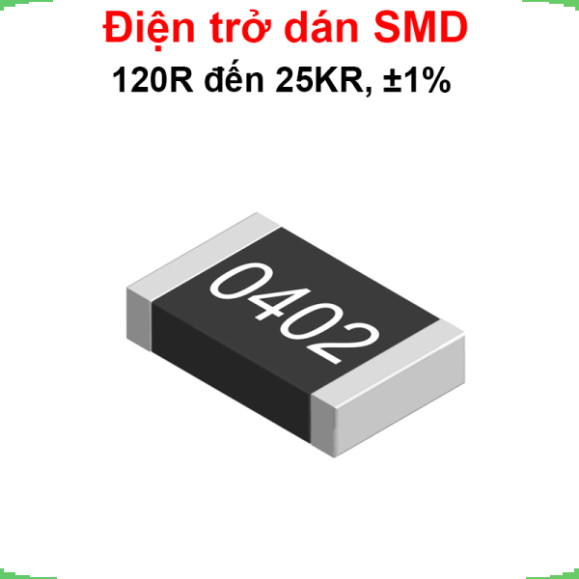 [Giá bán sỉ] (500 cái) điện trở dán 0402 - giá trị 120R đến 25KR, ±1%