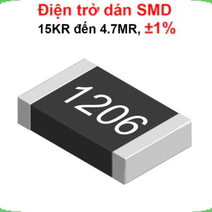 điện trở dán 1206 - giá trị 15KR đến 4.7MR, ±1%