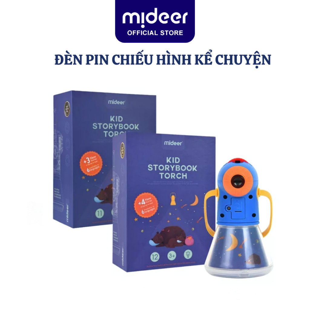 Đèn Pin Chiếu Hình Kể Chuyện Cổ Tích Mideer Kid Storybook Torch Đèn Ngủ Chiếu Sao Cho Bé